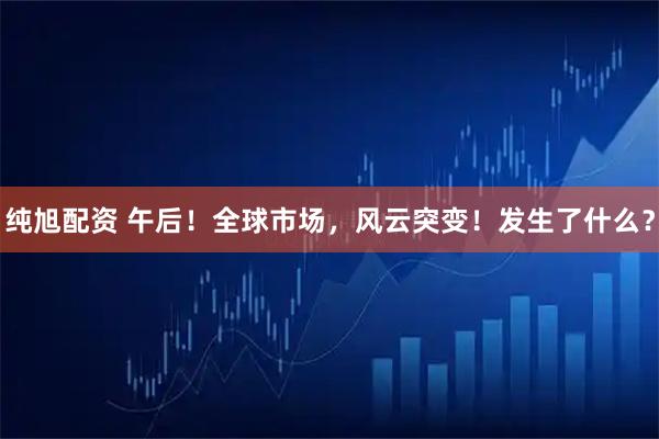 纯旭配资 午后！全球市场，风云突变！发生了什么？