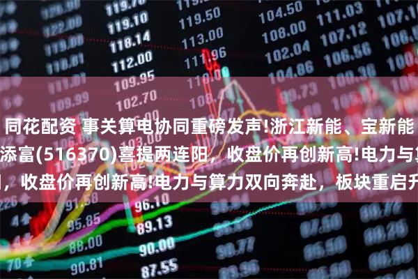 同花配资 事关算电协同重磅发声!浙江新能、宝新能源等涨停，电力ETF汇添富(516370)喜提两连阳，收盘价再创新高!电力与算力双向奔赴，板块重启升势?