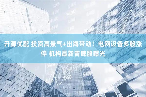 开源优配 投资高景气+出海带动！电网设备多股涨停 机构最新青睐股曝光