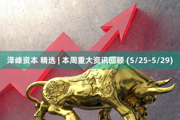 泽峰资本 精选 | 本周重大资讯回顾 (5/25-5/29)