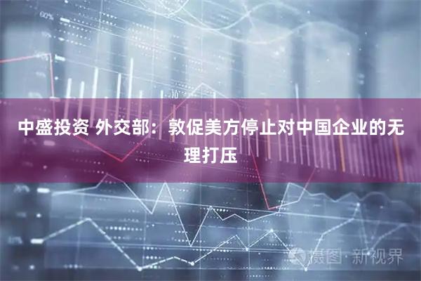 中盛投资 外交部：敦促美方停止对中国企业的无理打压