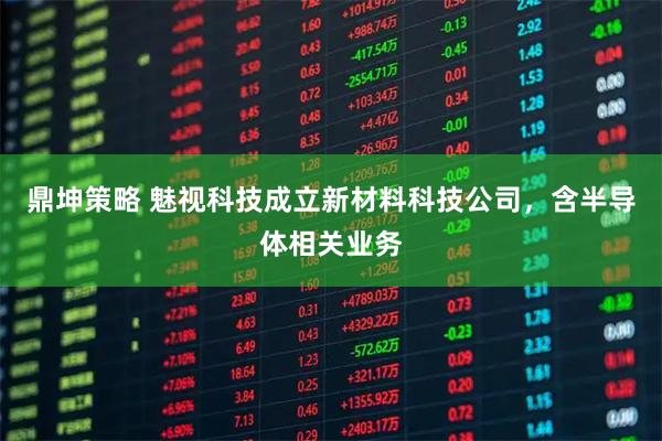 鼎坤策略 魅视科技成立新材料科技公司，含半导体相关业务